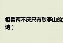 相看两不厌只有敬亭山的意思是（相看两不厌只有敬亭山全诗）
