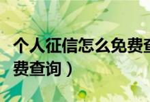个人征信怎么免费查询系统（个人征信怎么免费查询）