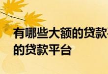 有哪些大额的贷款平台可以贷款 有哪些大额的贷款平台