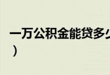 一万公积金能贷多少（一万公积金能贷多少钱）