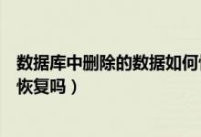 数据库中删除的数据如何恢复（数据库中的数据删除后还能恢复吗）