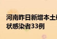 河南昨日新增本土确诊病例1例新增本土无症状感染者33例