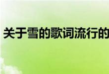 关于雪的歌词流行的（关于雪的歌词有哪些）