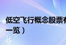 低空飞行概念股票有哪些（相关概念受益股票一览）