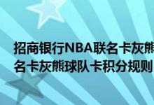 招商银行NBA联名卡灰熊球队卡费用说明 招商银行NBA联名卡灰熊球队卡积分规则