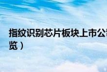 指纹识别芯片板块上市公司有哪些（指纹识别芯片概念股一览）