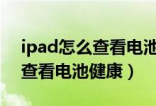 ipad怎么查看电池健康度ios10（ipad怎么查看电池健康）