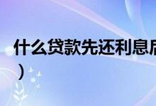 什么贷款先还利息后还本金（什么贷款最好办）