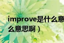 improve是什么意思呢（（improve）是什么意思啊）