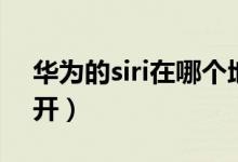 华为的siri在哪个地方（华为的siri在哪里打开）