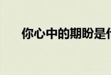 你心中的期盼是什么（担忧的是什么）