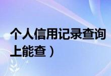 个人信用记录查询（如何查询个人信用记录网上能查）
