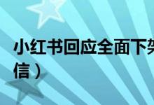 小红书回应全面下架（无限期下架系谣言不要信）
