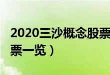 2020三沙概念股票有哪些（2020三沙概念股票一览）