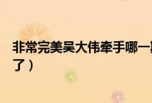 非常完美吴大伟牵手哪一期（非常完美吴大伟到底和谁牵手了）