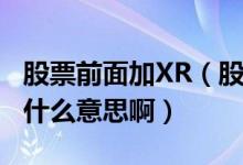 股票前面加XR（股票的前面加了DR.和XR.是什么意思啊）