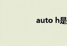  auto h是什么意思车上 