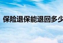 保险退保能退回多少钱 保险退保能退多少钱