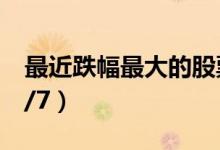 最近跌幅最大的股票：上周个股跌幅前十（5/7）