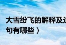 大雪纷飞的解释及造句（大雪纷飞的意思及造句有哪些）