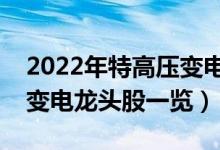 2022年特高压变电概念股票有那些（特高压变电龙头股一览）