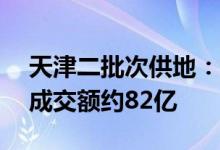 天津二批次供地：9宗地块底价成交2宗流拍成交额约82亿