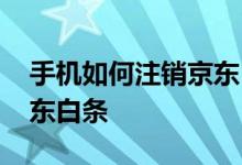 手机如何注销京东白条金条 手机如何注销京东白条