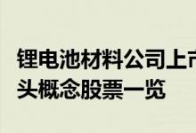 锂电池材料公司上市龙头有哪些锂电池材料龙头概念股票一览