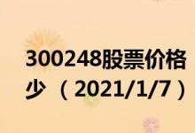 300248股票价格（300248股票价格今天多少 （2021/1/7））