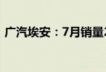 广汽埃安：7月销量25033台同比增长138%