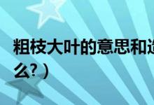 粗枝大叶的意思和造句（粗枝大叶的意思是什么?）