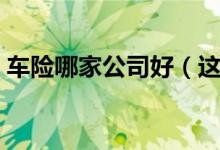 车险哪家公司好（这三家的市场份额非常高）