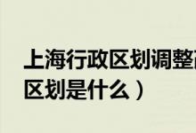 上海行政区划调整改革方案2020（上海行政区划是什么）