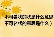 不可名状的状是什么意思不名是什么意思（不可名状的意思不可名状的意思是什么）