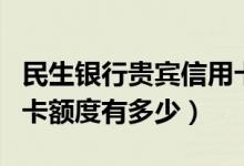 民生银行贵宾信用卡额度（民生银行贵宾信用卡额度有多少）