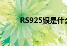 RS925银是什么意思（镯子上的）