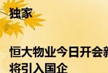 独家|恒大物业今日开会新任董事会主席段胜利提及将引入国企