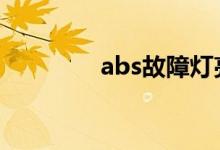  abs故障灯亮是什么意思啊 