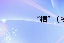 “栖”（字有几个读音）