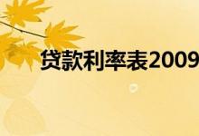 贷款利率表2009（贷款利率表2012）
