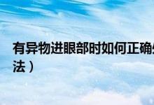 有异物进眼部时如何正确处理（眼睛里进异物的正确处理方法）