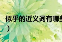 似乎的近义词有哪些呢（似乎的近义词有哪些）