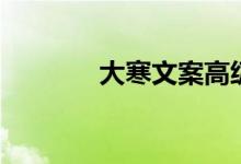 大寒文案高级感（大寒文案）
