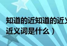 知道的近知道的近义词是什么（知道和了解的近义词是什么）