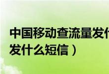 中国移动查流量发什么号码（中国移动查流量发什么短信）
