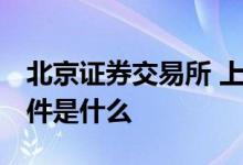 北京证券交易所 上市规则 北京交易所上市条件是什么 