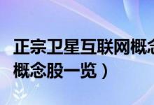 正宗卫星互联网概念龙头有哪些（卫星产业链概念股一览）