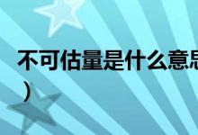 不可估量是什么意思啊（不可估量是什么意思）