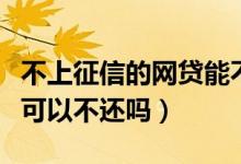 不上征信的网贷能不能不还（不上征信的网贷可以不还吗）