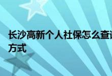 长沙高新个人社保怎么查询个人账户 来介绍一下具体的查询方式 